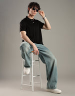 Load image into Gallery viewer, Polo T Shirt (BLACK)