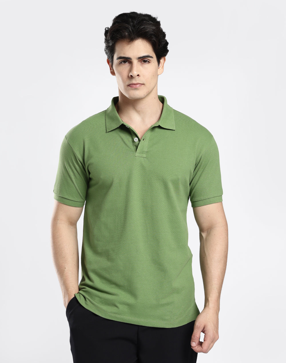 Polo T-shirt - Moss Green