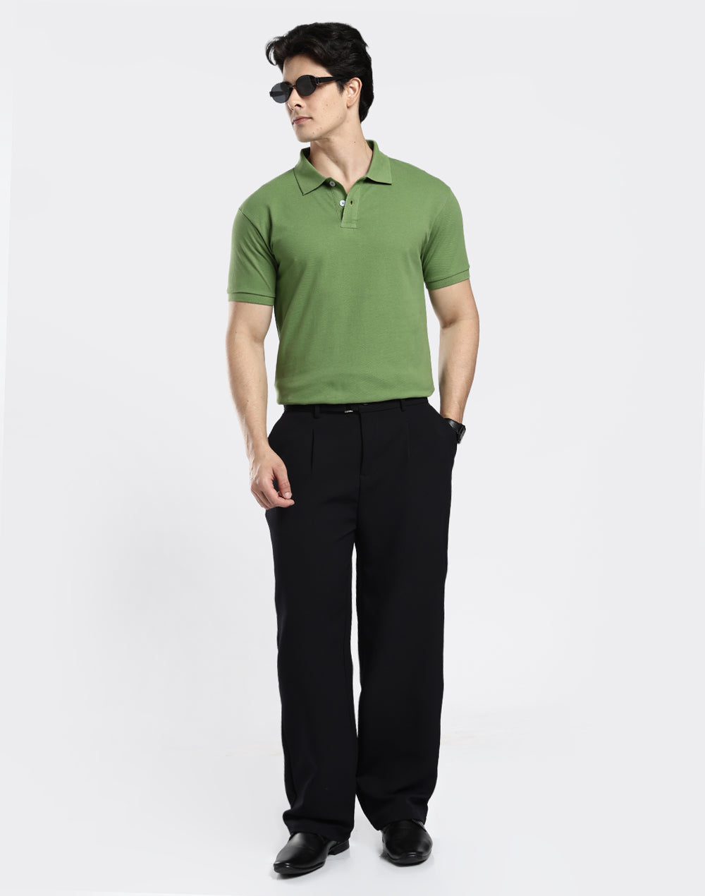 Polo T-shirt - Moss Green