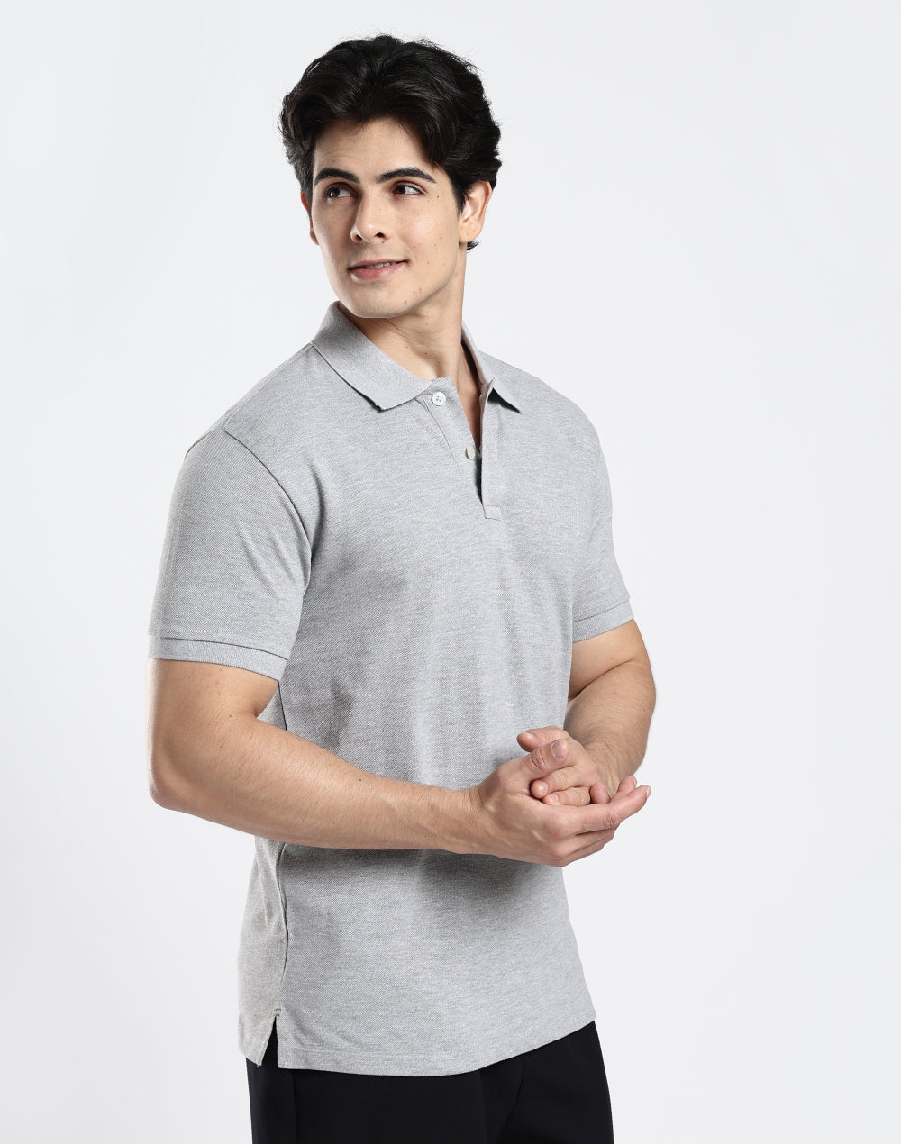 Polo T-shirt - Grey Heather