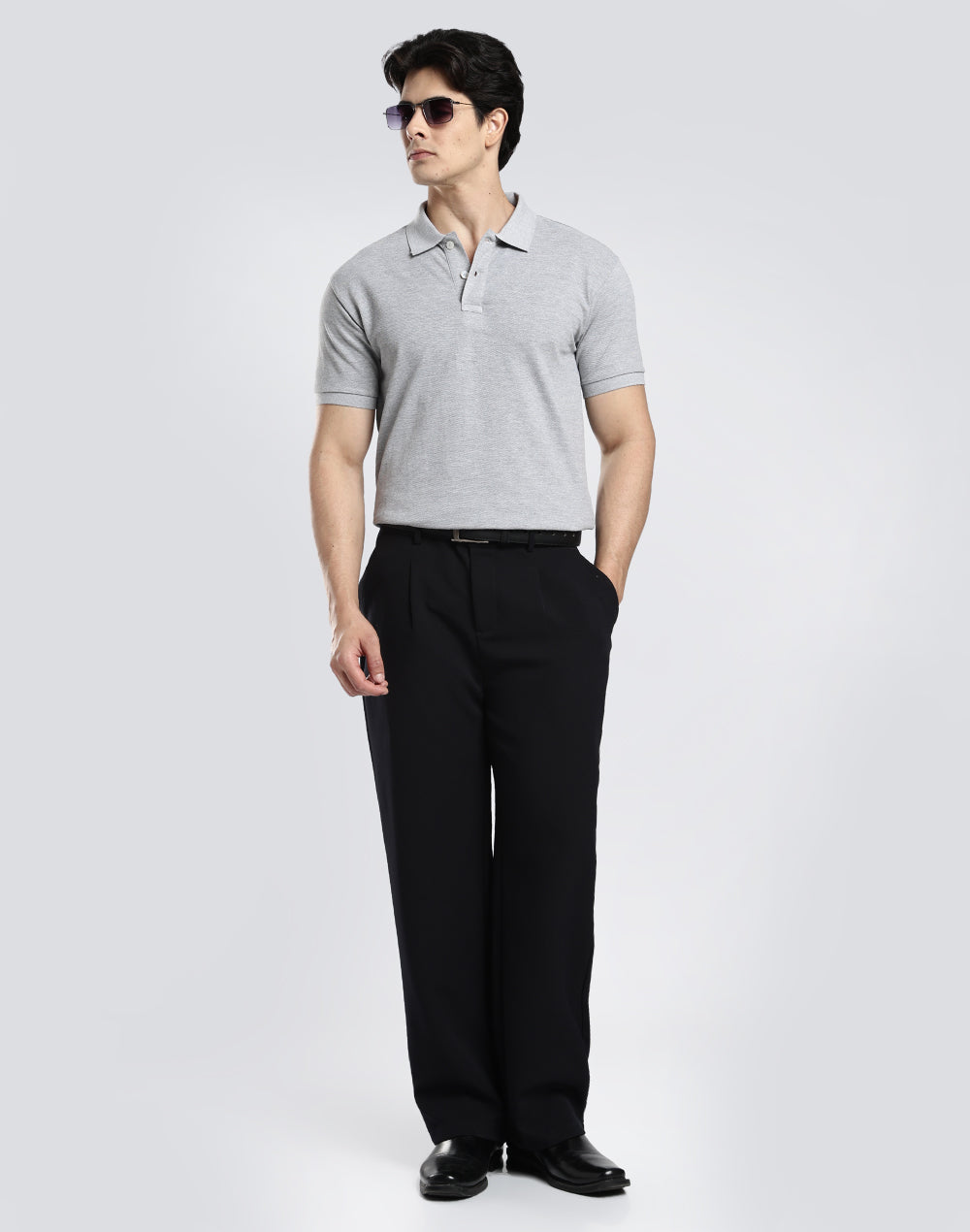 Polo T-shirt - Grey Heather